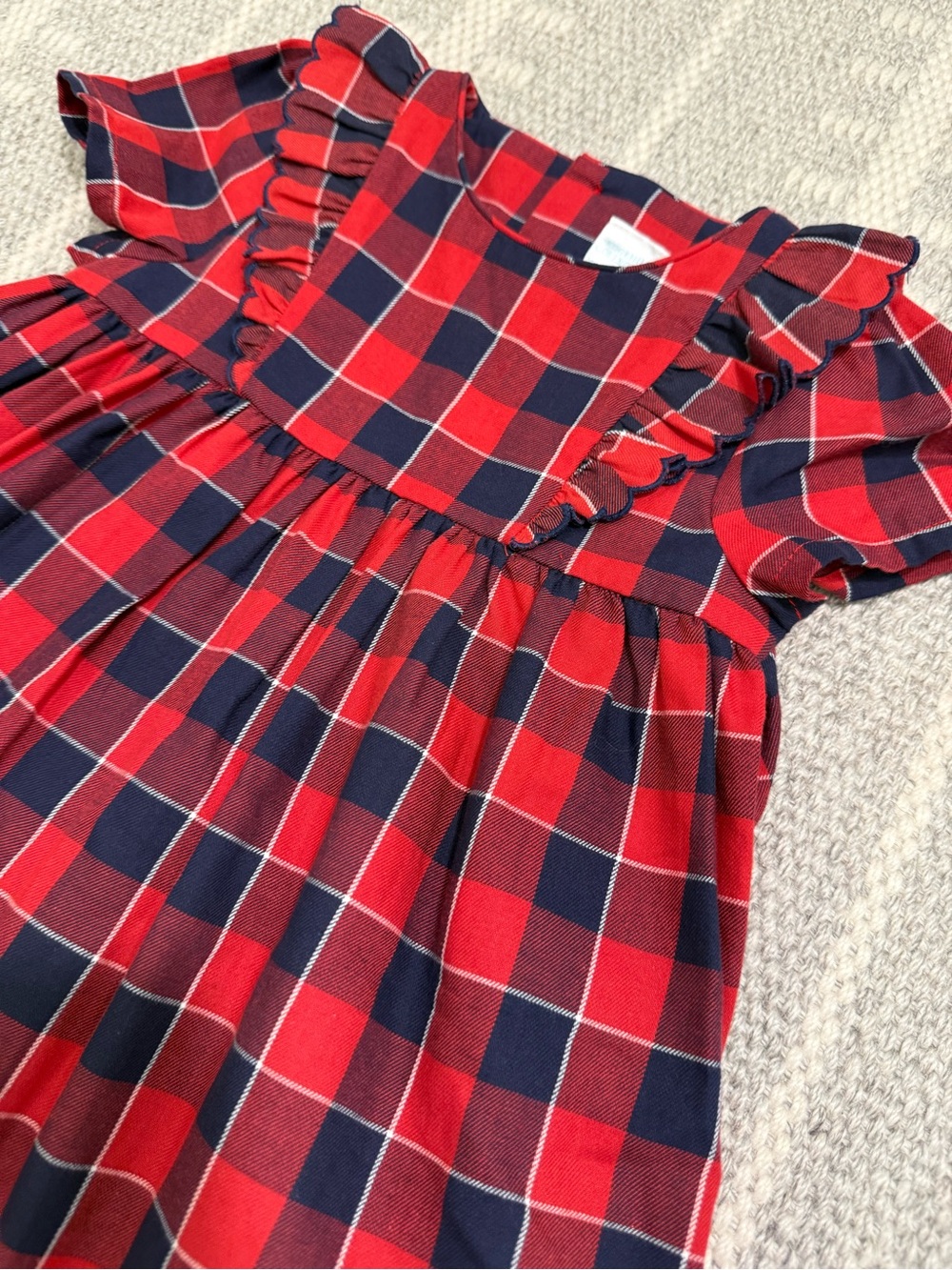 Edgehill Collection Beautiful Toddler size 2 Red & Navy Plaid Ruffle Dress